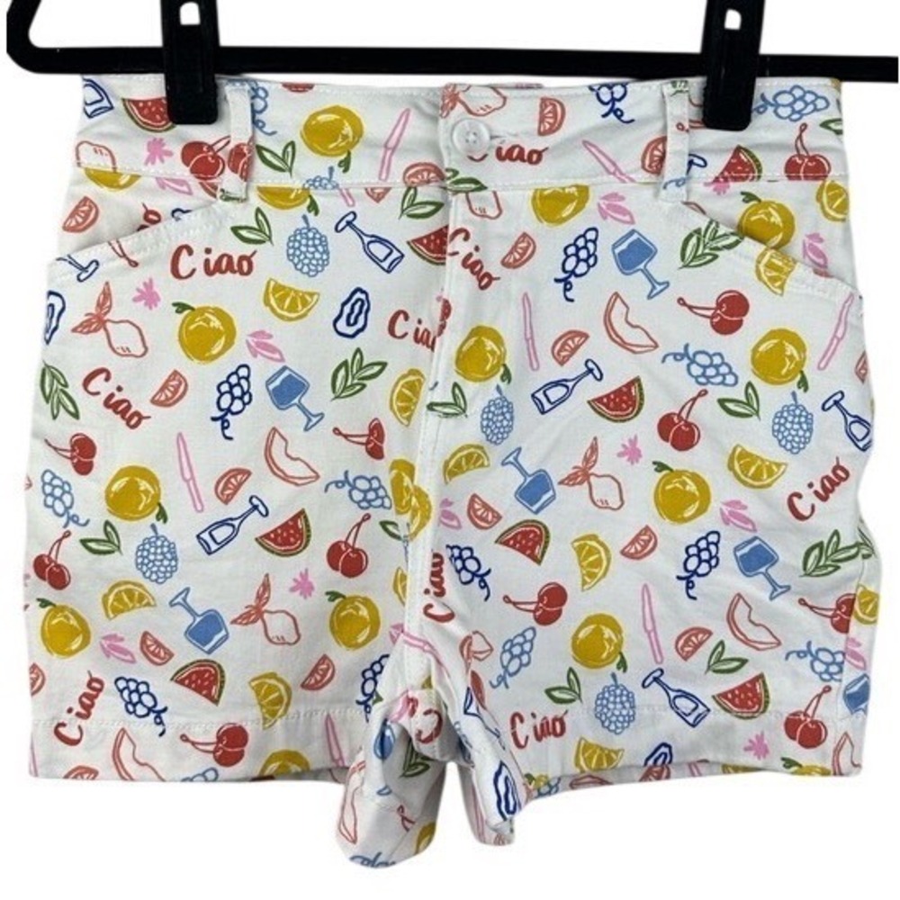Bagatelle Collection Ciao Italian Fruit Print Stretch Shorts Women's Size 2